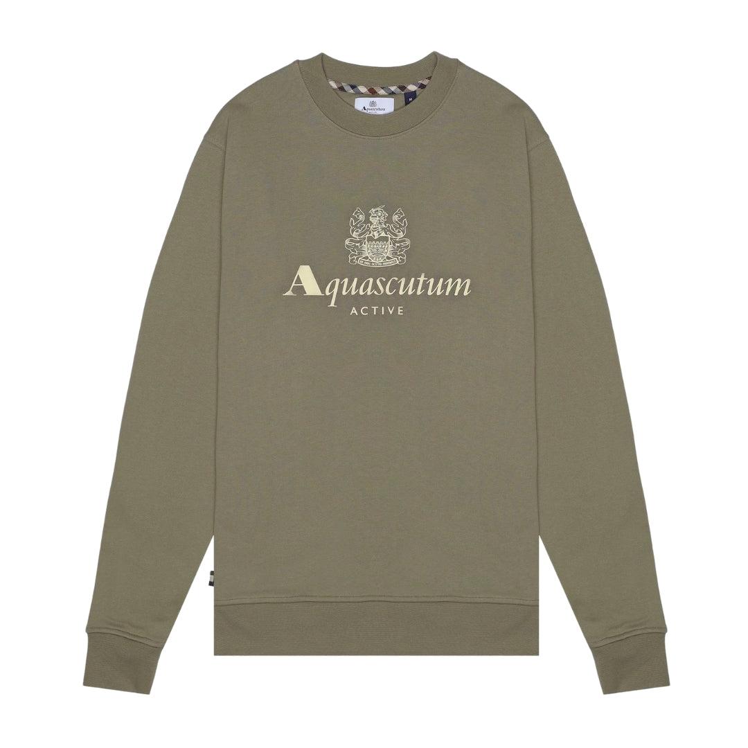 (アクアスキュータム) Aquascutum メンズ ビッグロゴ クルーネック 長袖 スウェットシャツ トレーナー ..