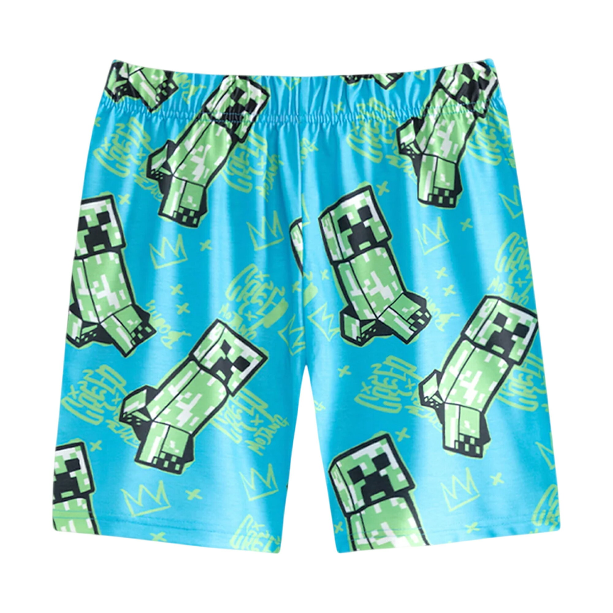 (マインクラフト) Minecraft オフィシャル商品 キッズ・子供 ボーイズ パジャマ クリーパー 半ズボン 半袖 上下セット (2セット) 【海外通販】