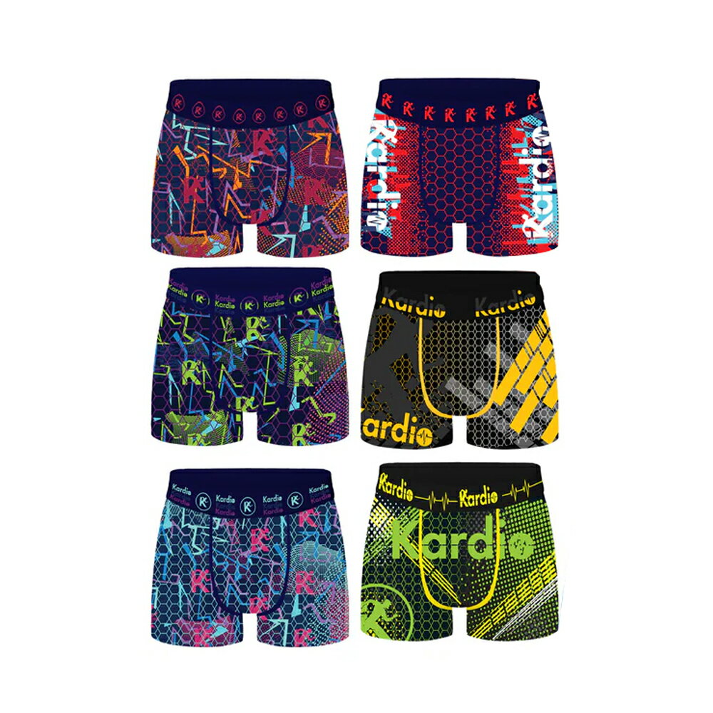 (カーディオ) Kardio メンズ ジオメトリック メンズ ボクサーショーツ 下着 パンツ セット (6枚組) 【海外通販】