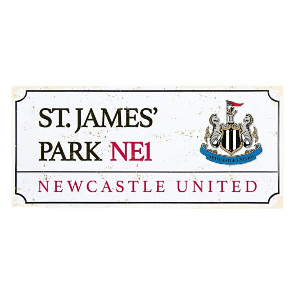 Rakuten - ニューカッスル・ユナイテッド フットボールクラブ Newcastle United FC オフィシャル商品 レトロ メタルプレート ストリートサイン メタルサイン 【海外通販】