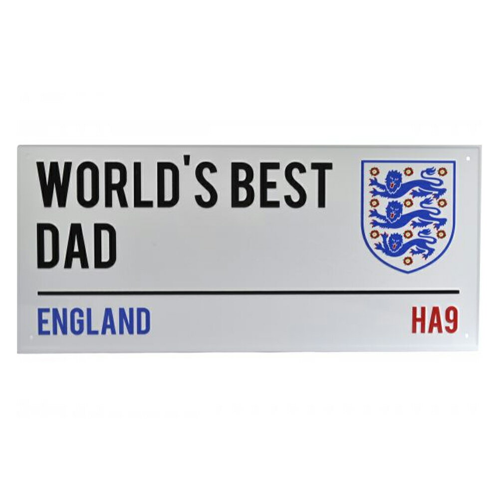 イングランド フットボール アソシエーション England FA オフィシャル商品 Worlds Best Dad メタルプレート ストリートサイン メタルサイン 【海外通販】