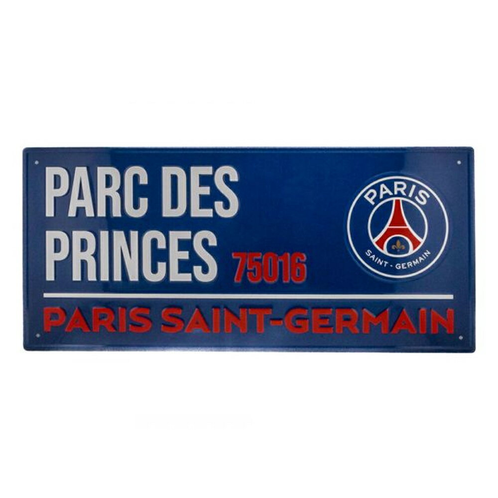 パリ・サンジェルマン フットボールクラブ Paris Saint Germain FC オフィシャル商品 Parc Des Princes 75016 メタルプレート ストリートサイン 【海外通販】