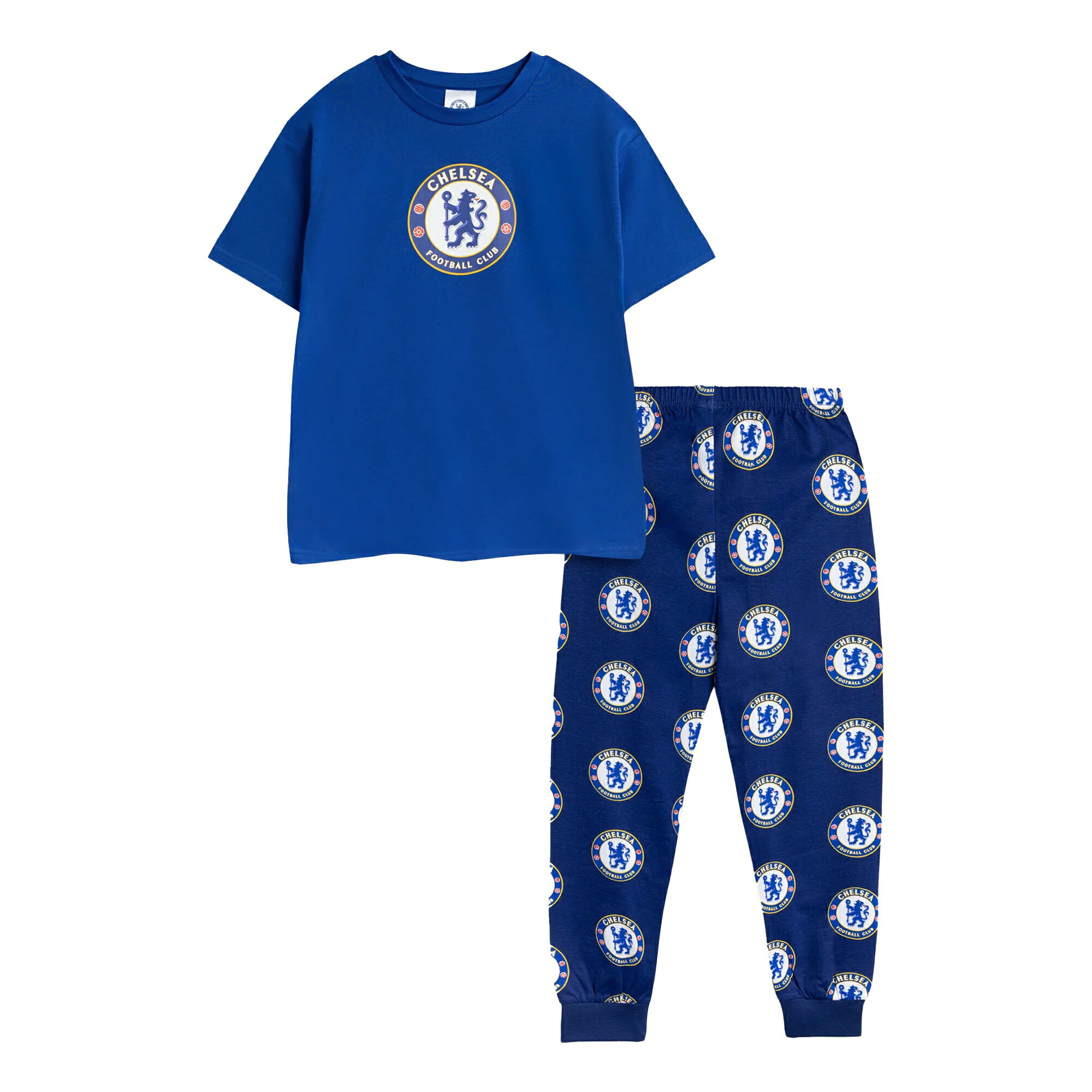 チェルシー フットボールクラブ Chelsea FC オフィシャル商品 キッズ・子供 ボーイズ パジャマ クレスト 半袖 上下セット 【海外通販】