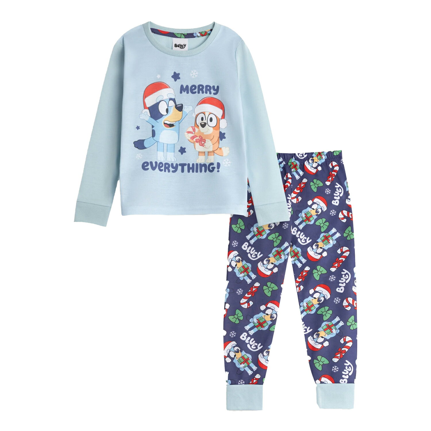 (ブルーイ) Bluey オフィシャル商品 キッズ・子供 クリスマス パジャマ 長袖 上下セット 【海外通販】