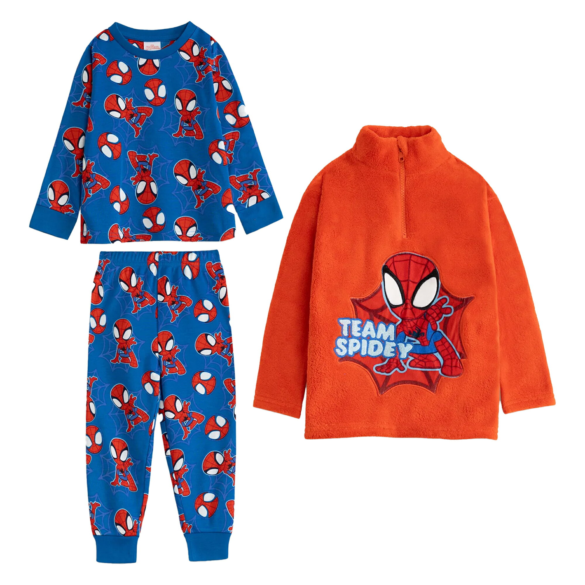 (スパイダーマン) Spider-Man オフィシャル商品 キッズ・子供 ボーイズ パジャマ キャラクター 長袖 上下 3ピース セット 【海外通販】