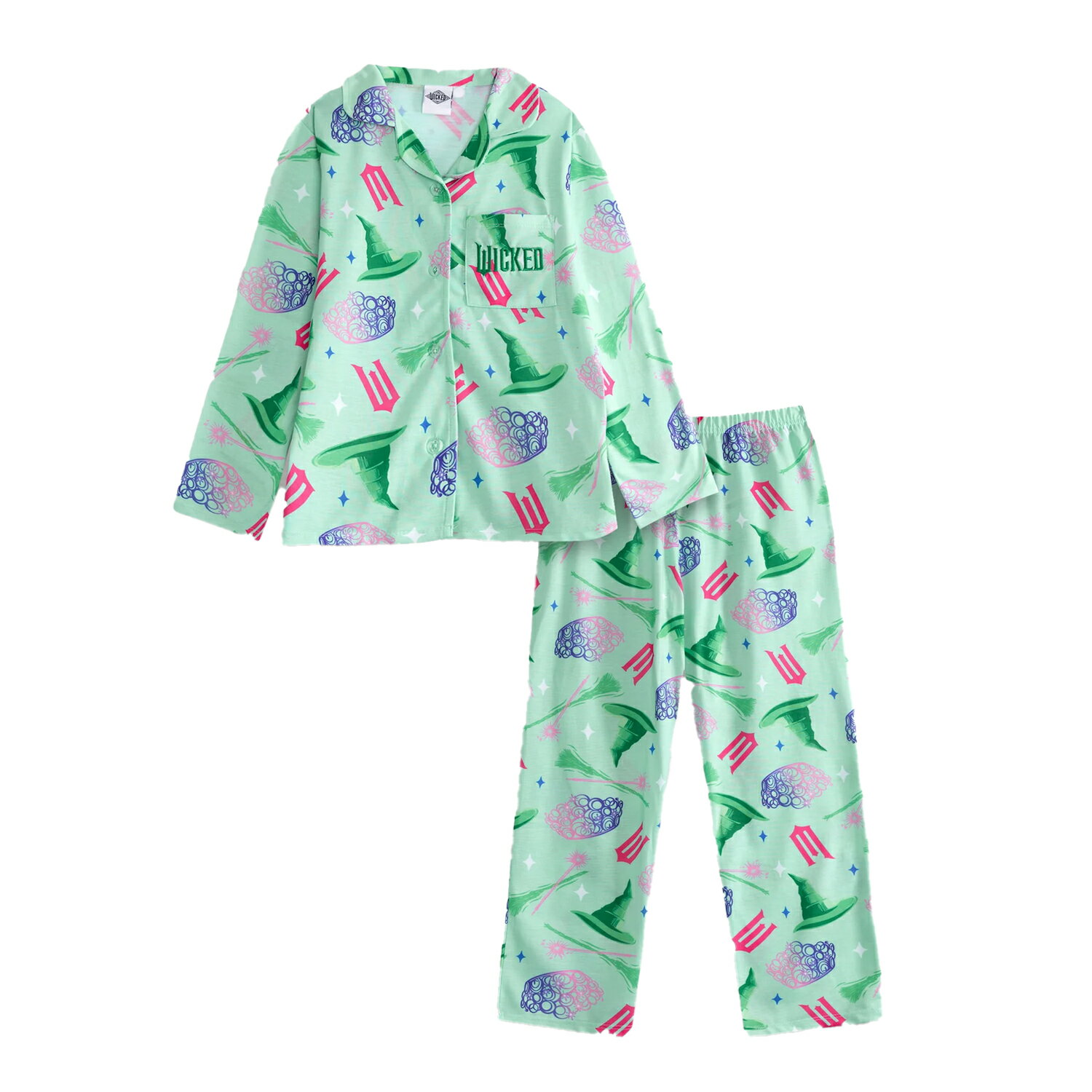 (ウィキッド ふたりの魔女) Wicked オフィシャル商品 キッズ・子供 ガールズ パジャマ キャラクター 長袖 上下セット 【海外通販】
