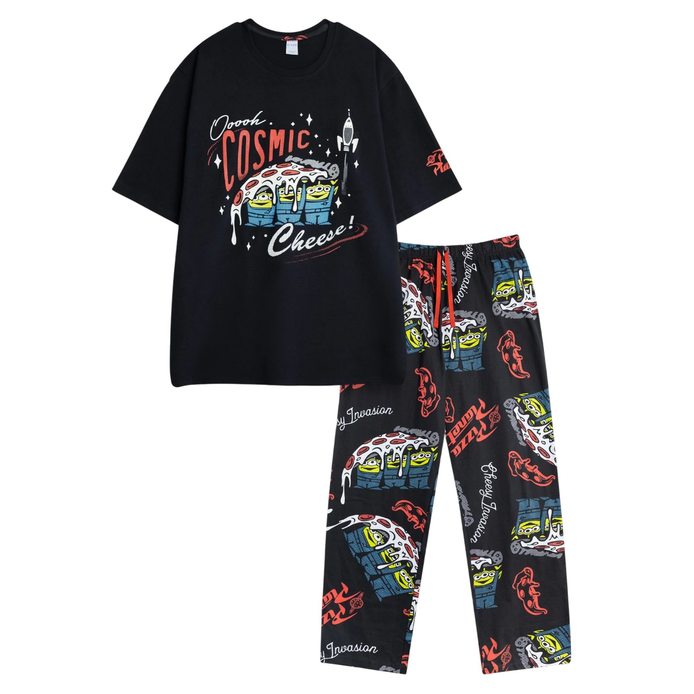 (トイ・ストーリー) Toy Story オフィシャル商品 メンズ Ooooh. Cosmic Cheese パジャマ 半袖 上下セット 【海外通販】