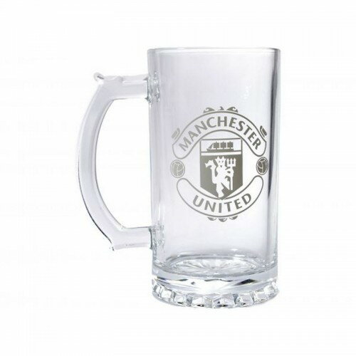 マンチェスターユナイテッド フットボールクラブ Manchester United FC オフィシャル商品 ガラス クレスト ビールジョッキ 【海外通販】