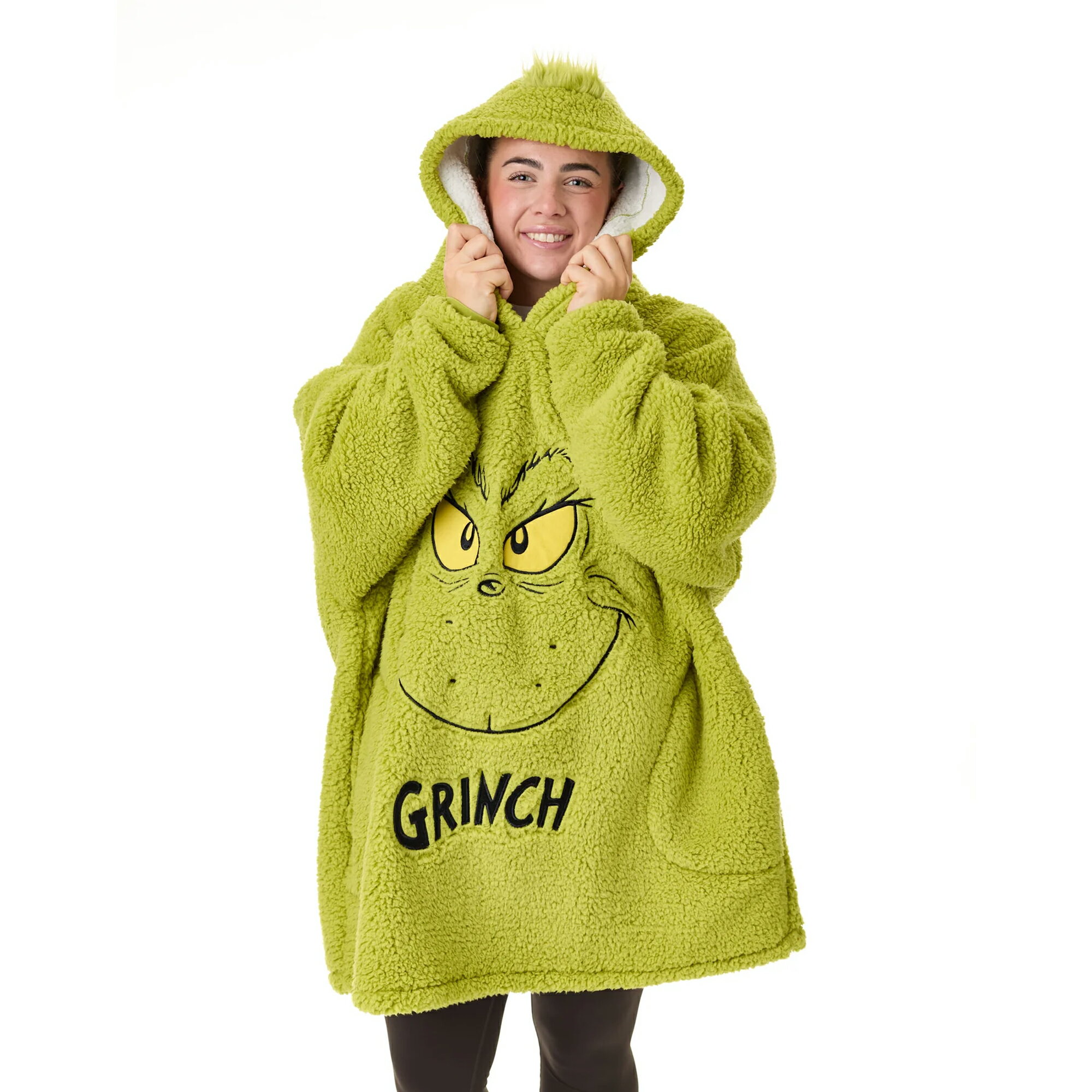 (グリンチ) The Grinch オフィシャル商品 ユニセックス Face パーカー フード付き ブランケット 【海外通販】
