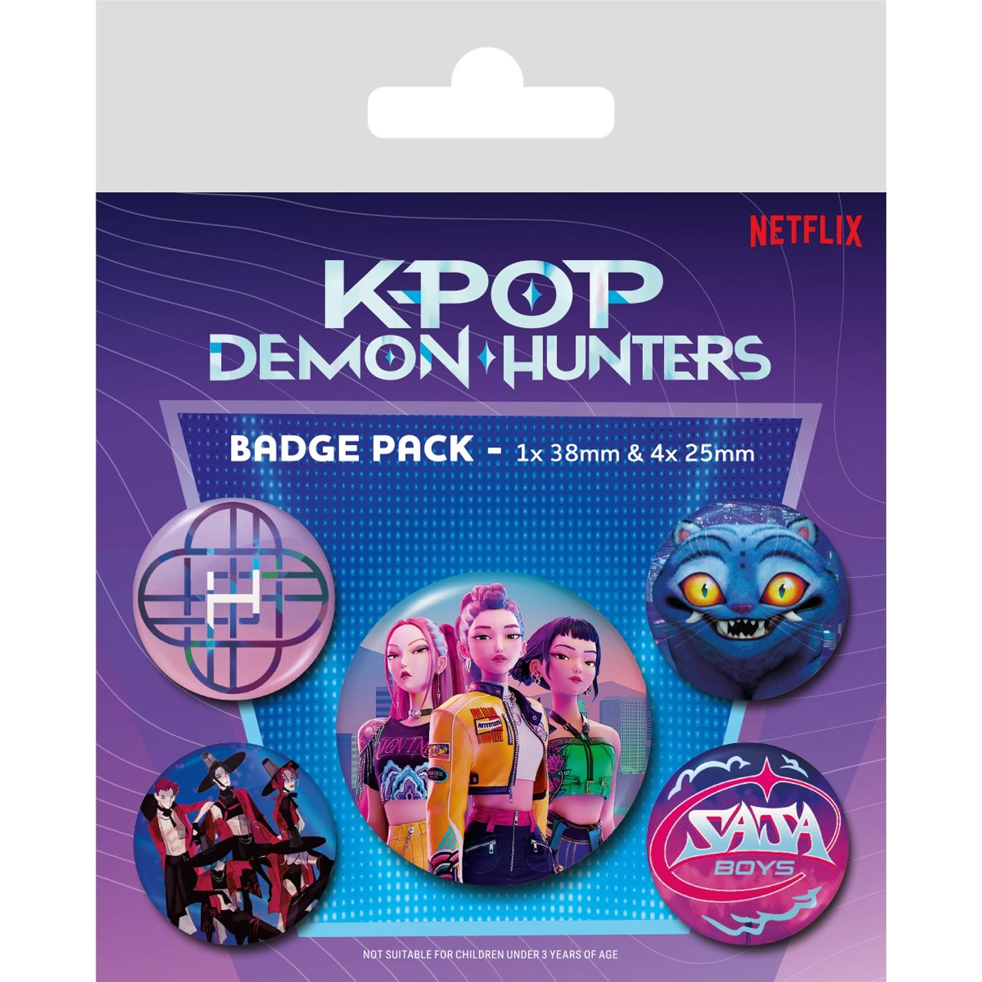 (KPOPガールズ! デーモン・ハンターズ) K-Pop Demon Hunters オフィシャル商品 キャラクター 缶バッジ 5個セット 【海外通販】