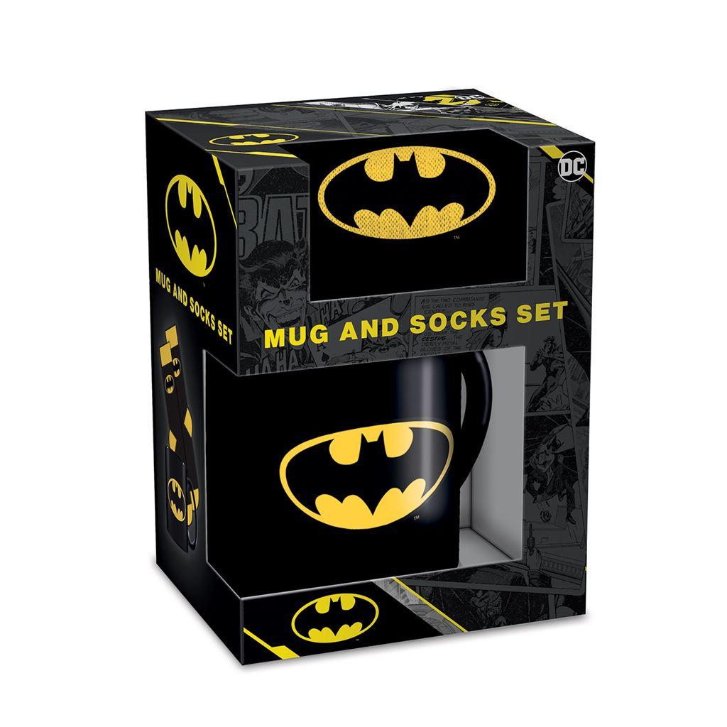 (バットマン) Batman オフィシャル商品 ロゴ マグ＆ソックス ギフトセット コップ 靴下 【海外通販】