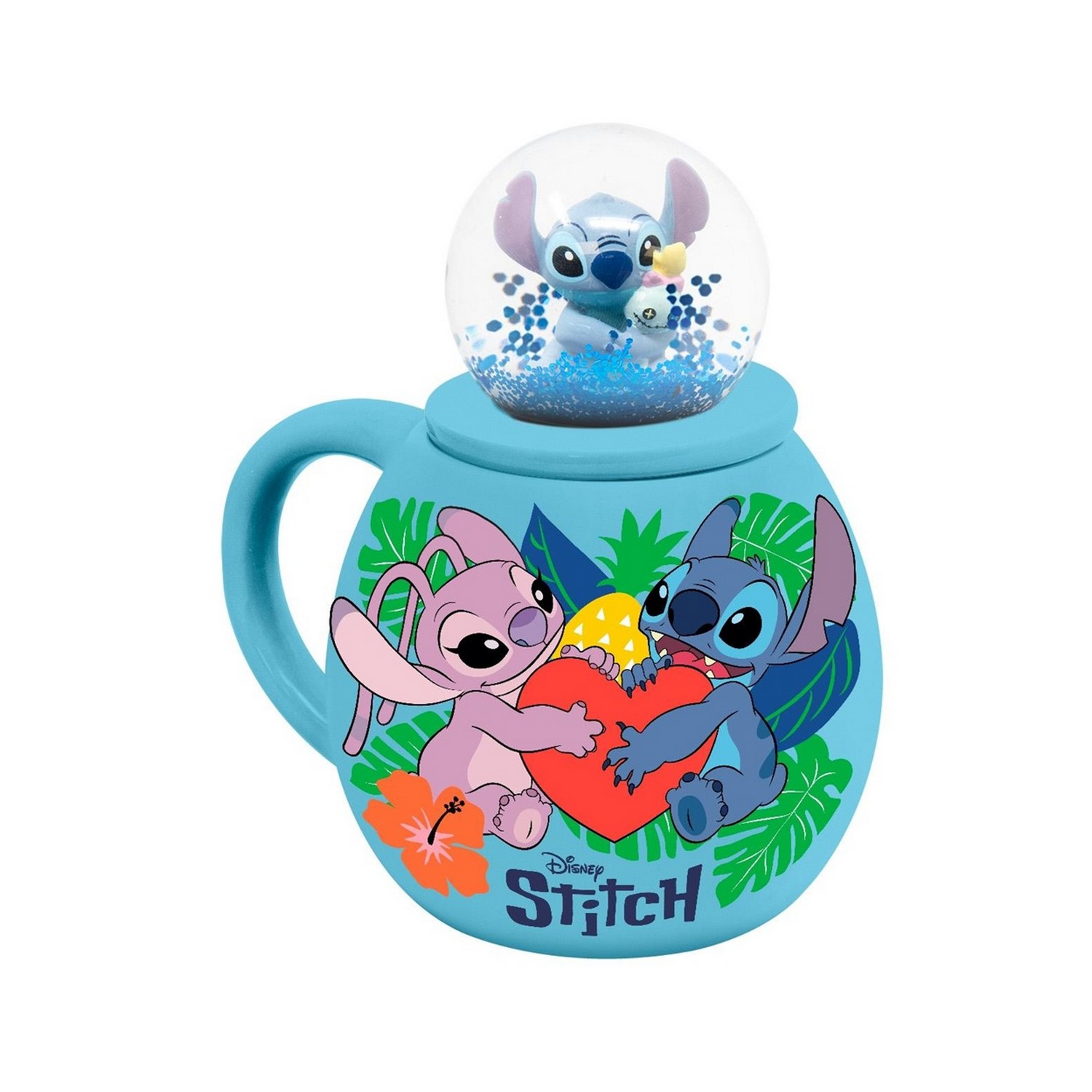 (リロ・アンド・スティッチ) Lilo and Stitch オフィシャル商品 フタ付き スノードーム マグ マグカップ コップ 【海外通販】