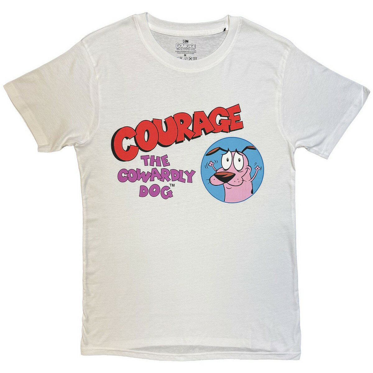 (おくびょうなカーレッジくん) Courage The Cowardly Dog オフィシャル商品 ユニセックス ロゴ Tシャツ 半袖 トップス 【海外通販】