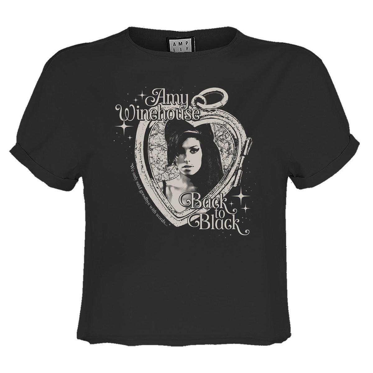 (アンプリファイド) Amplified オフィシャル商品 レディース Amy Winehouse エイミー ワインハウス Tシャツ クロップ丈 Heart Frame 半袖 【海外通販】