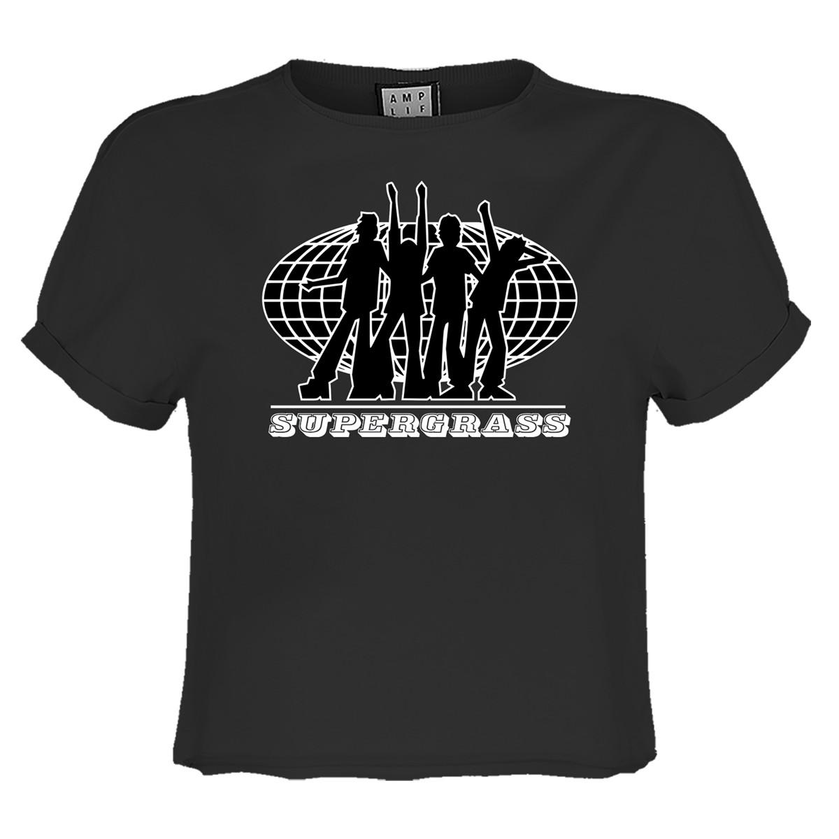(アンプリファイド) Amplified オフィシャル商品 レディース Supergrass スーパーグラス Tシャツ クロップ丈 25th Anniversary 半袖 【海外通販】