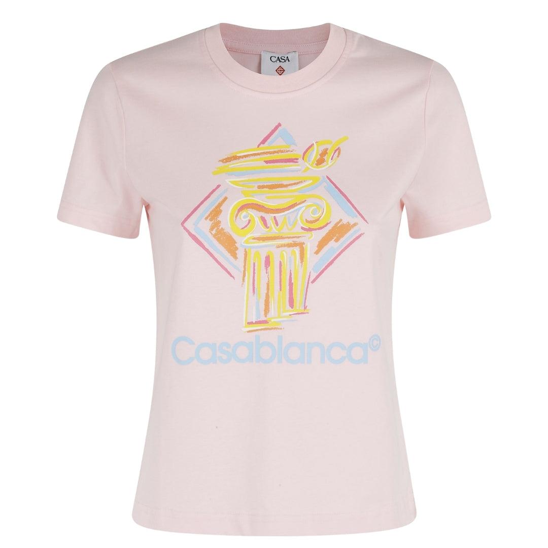 Rakuten - (カサブランカ) Casablanca レディース プリント スリムフィット 半袖 Tシャツ トップス 【海外通販】
