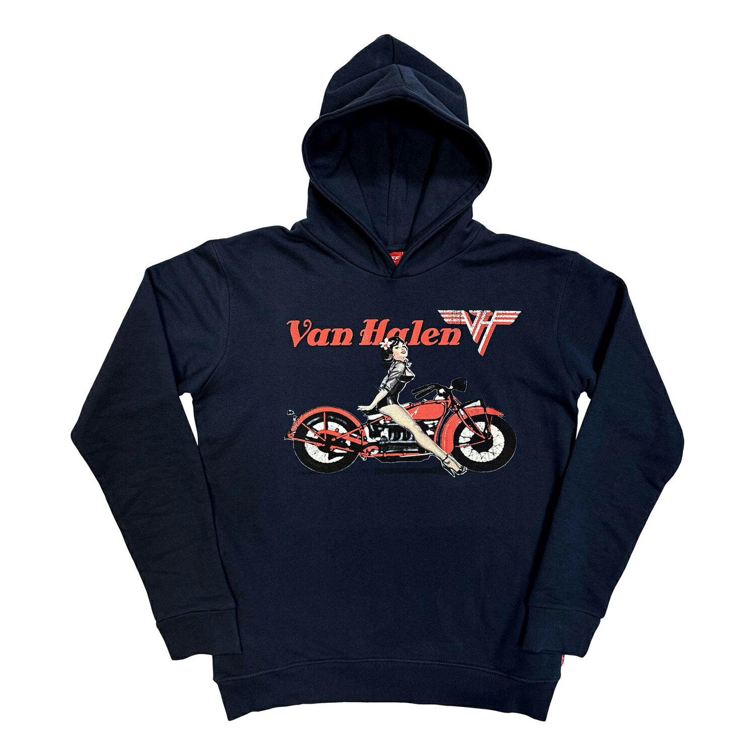 (ヴァン・ヘイレン) Van Halen オフィシャル商品 ユニセックス Unplugged Pinup モーターサイクル パーカー バックプリント フード付き トレーナー 【海外通販】