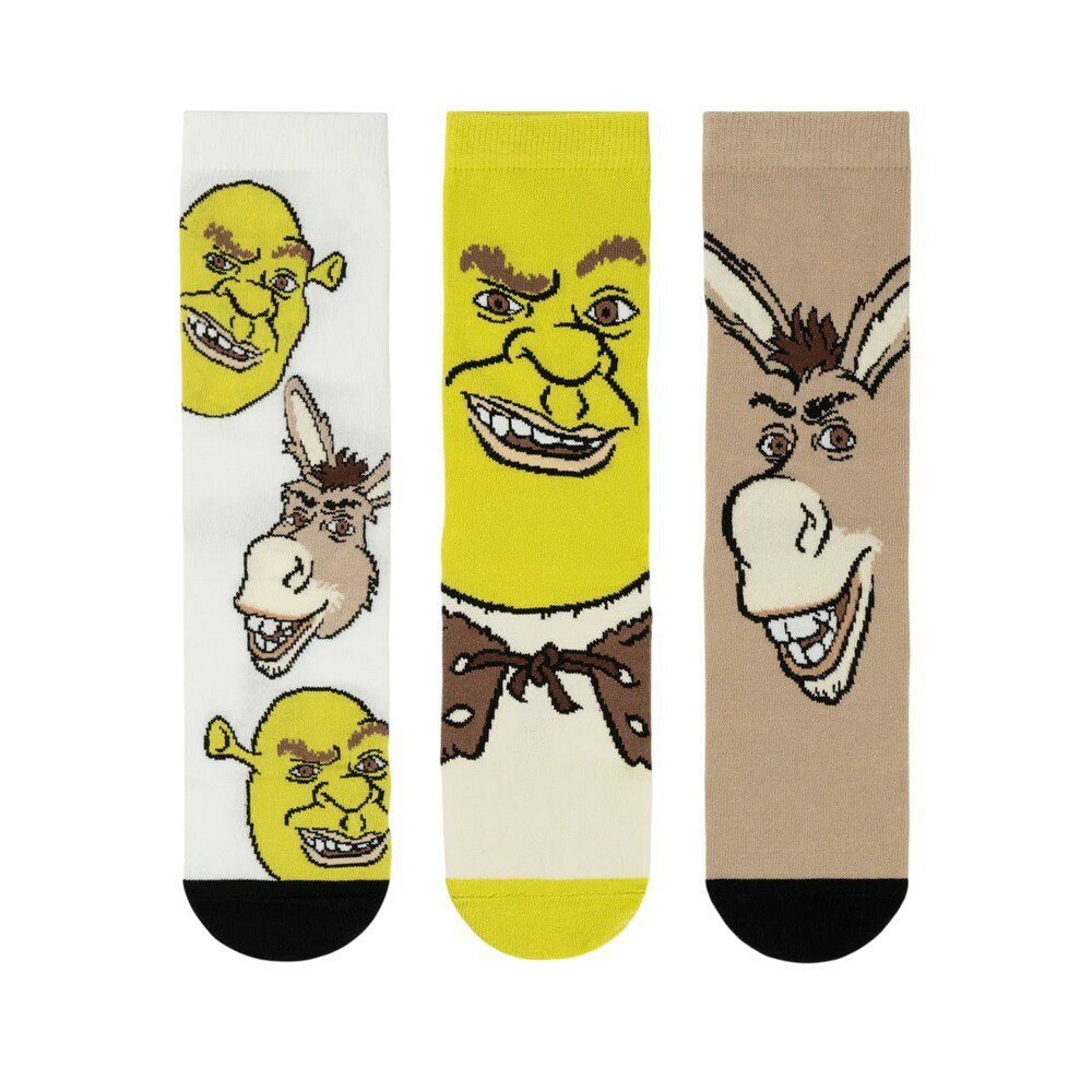 Rakuten - (シュレック) Shrek オフィシャル商品 ユニセックス ソックス 靴下 セット (3足組) 【海外通販】