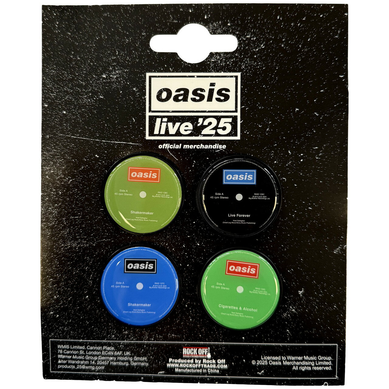 (オアシス) Oasis オフィシャル商品 シングルディスク フリッジマグネット 冷蔵庫 磁石 セット (4ピース) 【海外通販】