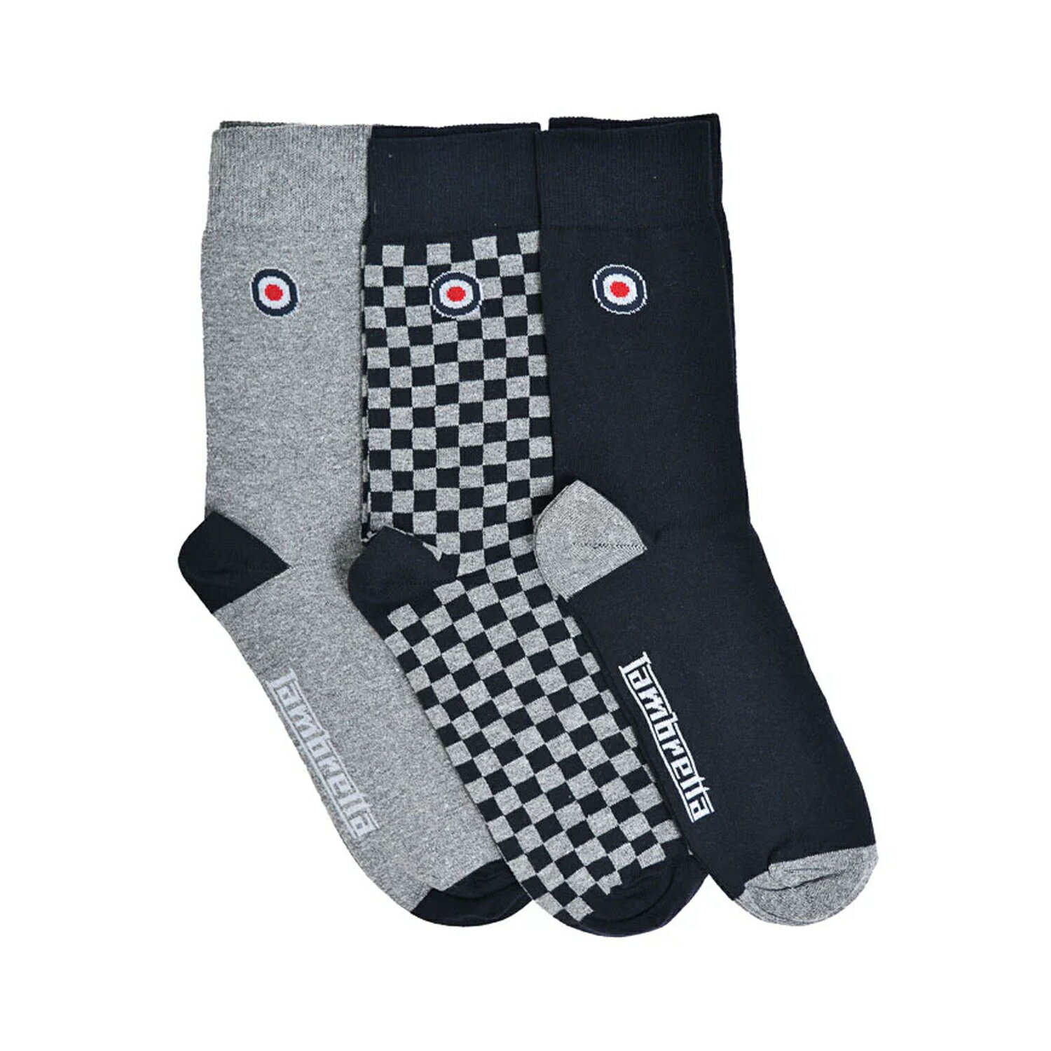 (ランブレッタ) Lambretta メンズ チェックソックス 靴下 ソックス セット (3足組) 【海外通販】
