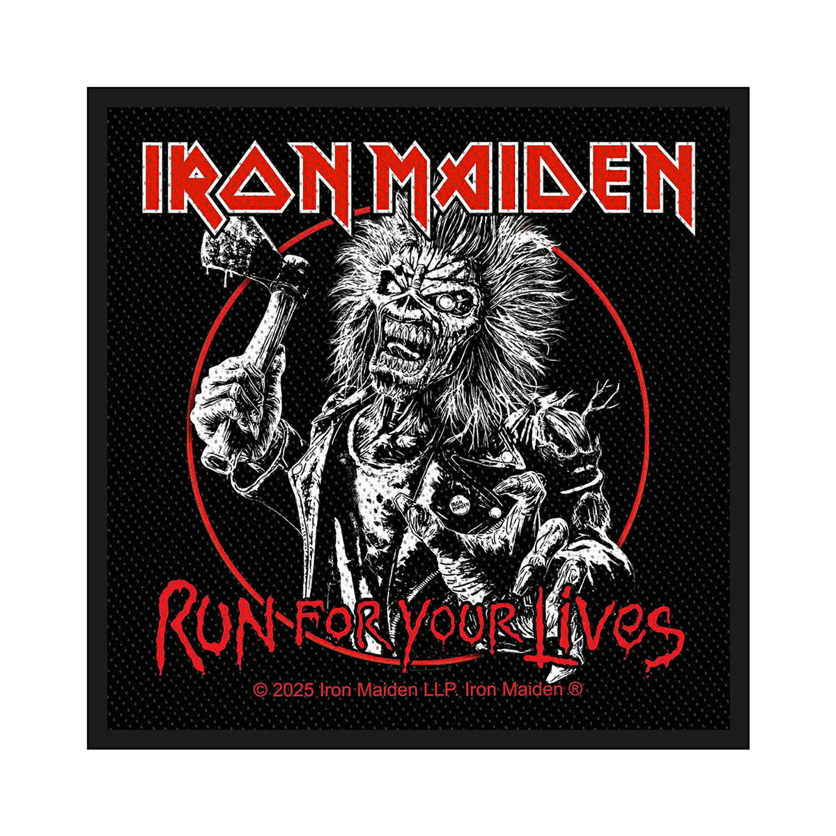 乐天商城 - (アイアン・メイデン) Iron Maiden オフィシャル商品 Run For Your Lives ワッペン 織地 スタンダード パッチ 【海外通販】