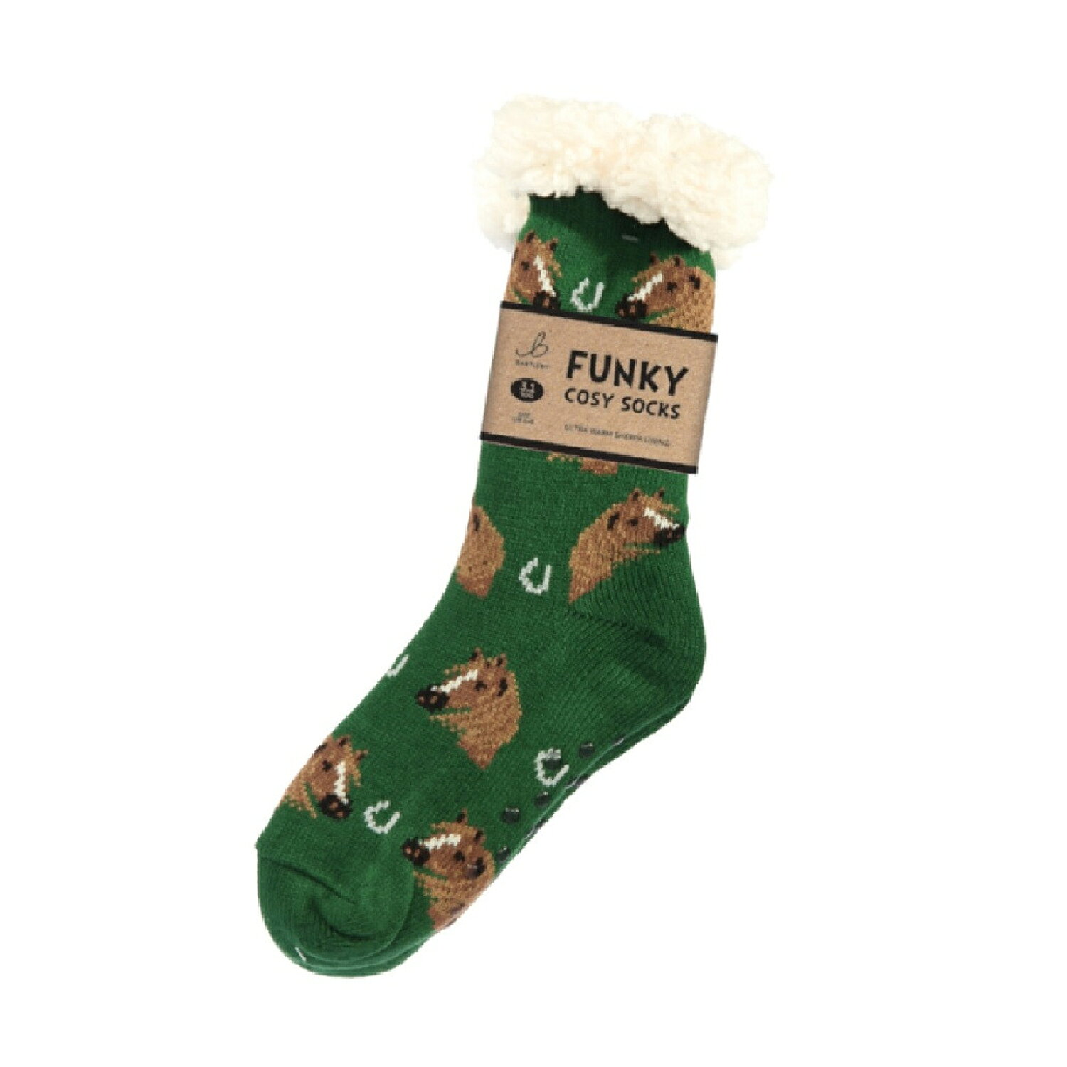 (バートルビー) Bartleby レディース Funky Horse Head ソックス シェルパフリース 乗馬 靴下 ホースライディング (1足組) 