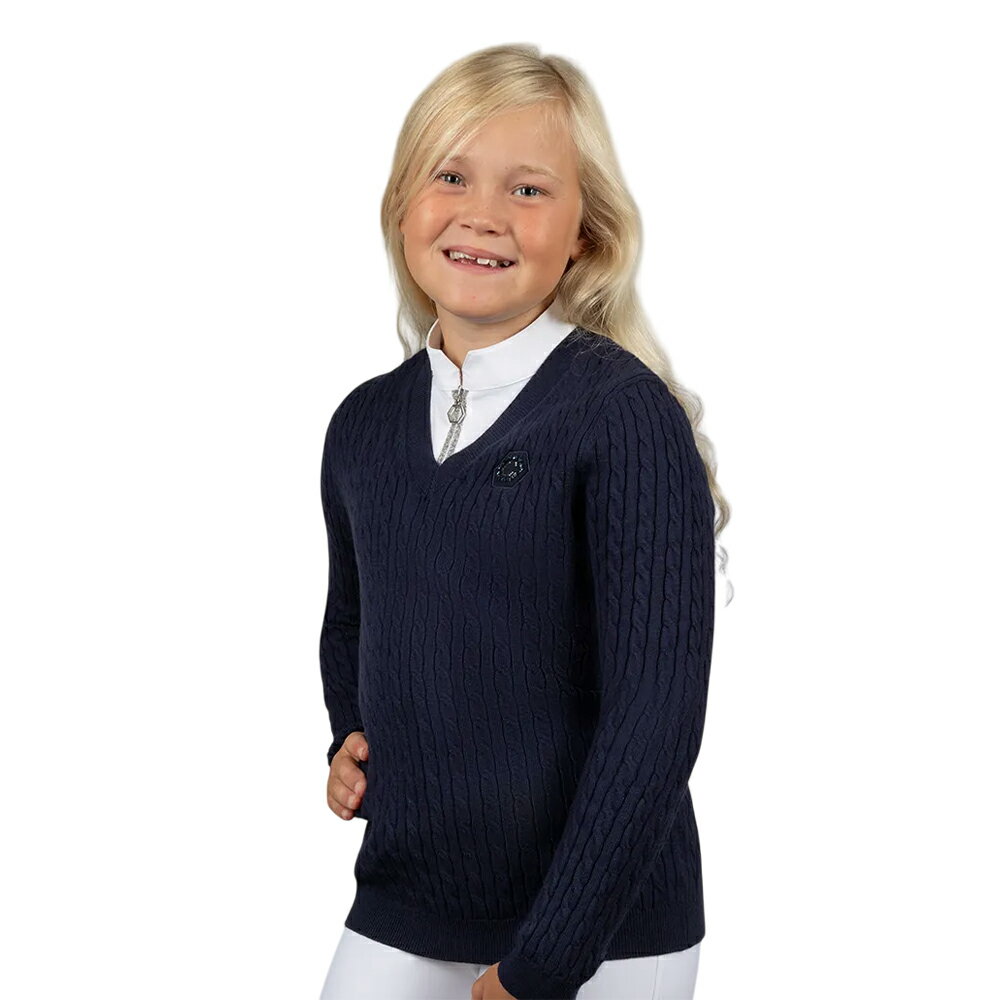 (コールドストリーム) Coldstream キッズ・子供 ガールズ Next Generation Clarkston トップ 長袖 ニット Vネック セーター 乗馬 ウェア 
