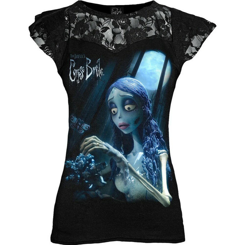 (コープスブライド) Corpse Bride オフィシャル商品 レディース Emily Tシャツ レイヤー キャップスリーブ トップス 