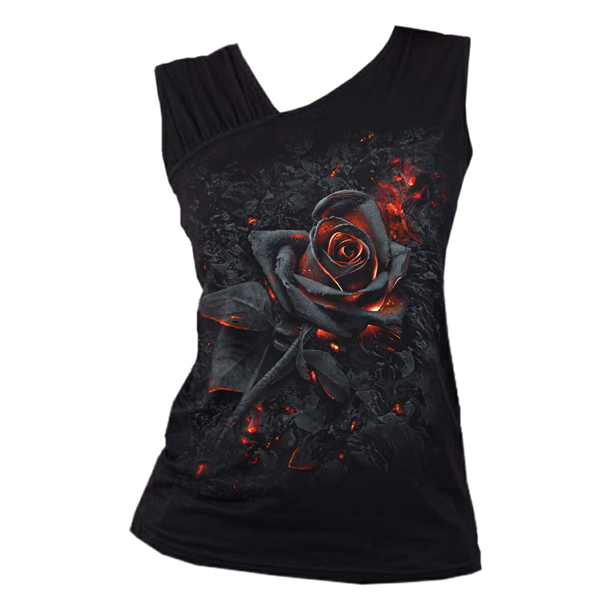 (スパイラル) Spiral オフィシャル商品 レディース Burnt Rose タンクトップ ギャザー入りショルダー 袖なし トップス 【海外通販】