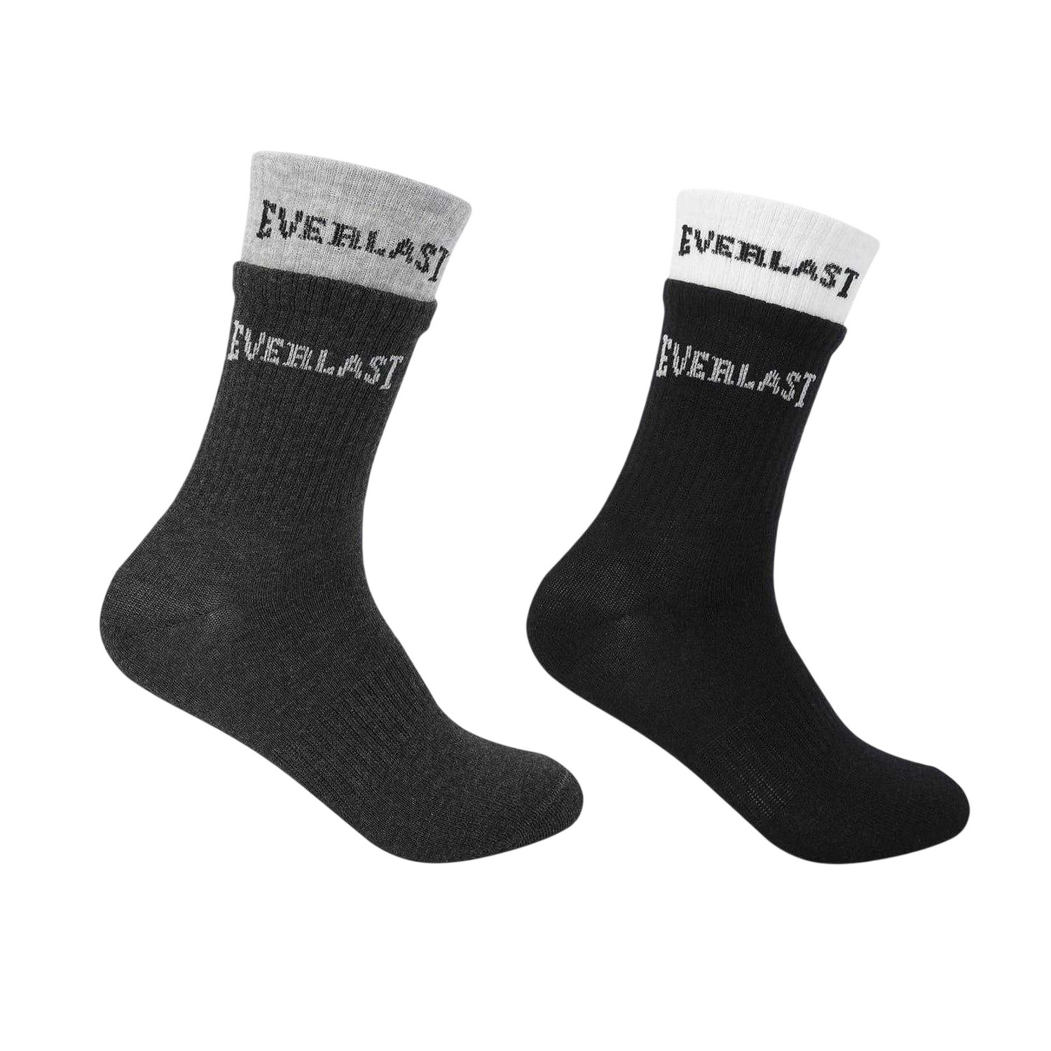 (エバーラスト) Everlast ユニセックス リブ 靴下 クルーソックス ソックス セット (2足組) 【海外通販】