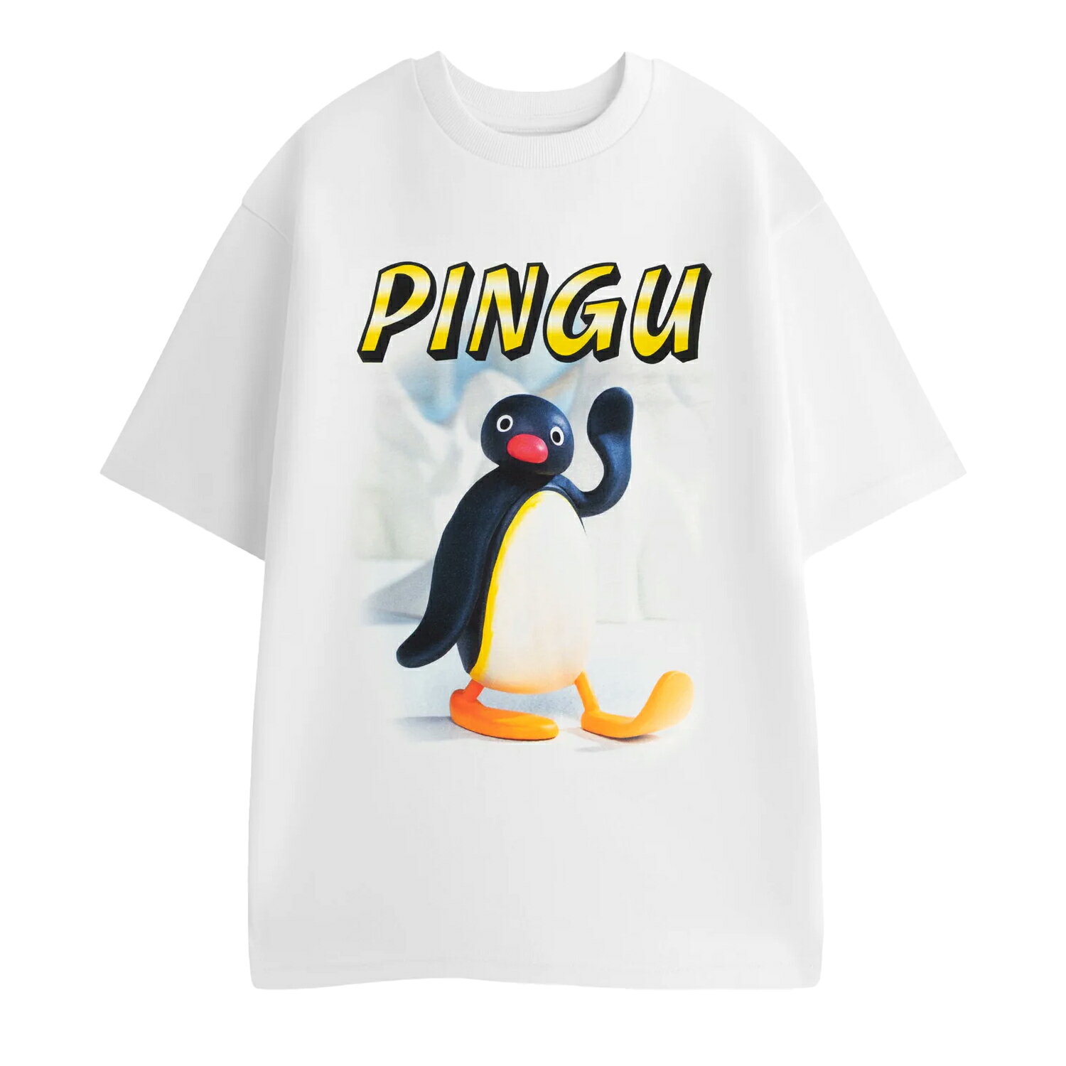 90サイズ　ピングー　フード付Ｔシャツ・デニムカバーオールセット　PINGU 90サイズ ピングー フード付Tシャツ・デニムカバーオールセット PINGU