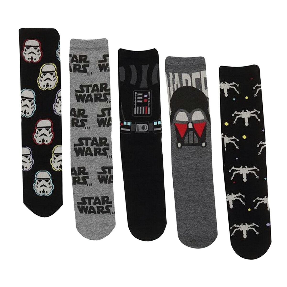 (스타·워즈) Star Wars 오피셜 상품 유니섹스 Dark Side 양말 양말 세트 (5족조) [해외 통판]