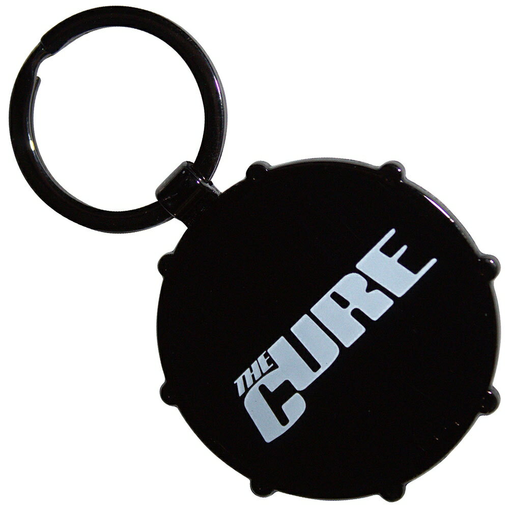 (ザ・キュアー) The Cure オフィシャル商品 ロゴ ドラム キーリング 両面 キーホルダー 【海外通販】