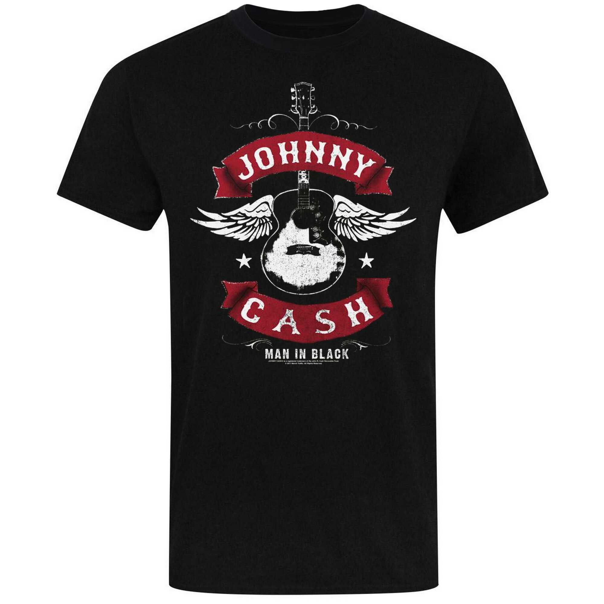 Shirts, T-Shirts - (ジョニー・キャッシュ) Johnny Cash オフィシャル商品 ユニセックス Man In Black Winged Guitar Tシャツ 半袖 トップス 【海外通販】