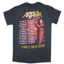 (アンスラックス) Anthrax オフィシャル商品 ユニセックス Bloody Eagle World Tour 2018 Tシャツ コットン バックプリント...