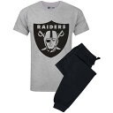 (ラスベガス・レイダース) Las Vegas Raiders オフィシャル商品 メンズ ロゴ パジャマ 半袖 ズボン 上下セット 【海外通販】