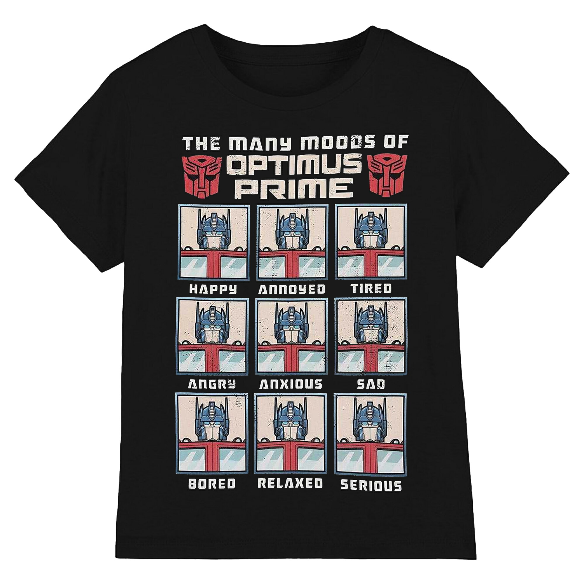 (トランスフォーマー) Transformers オフィシャル商品 ユニセックス Many Moods Of Optimus Prime Tシャツ 半袖 トップス 【海外通販】