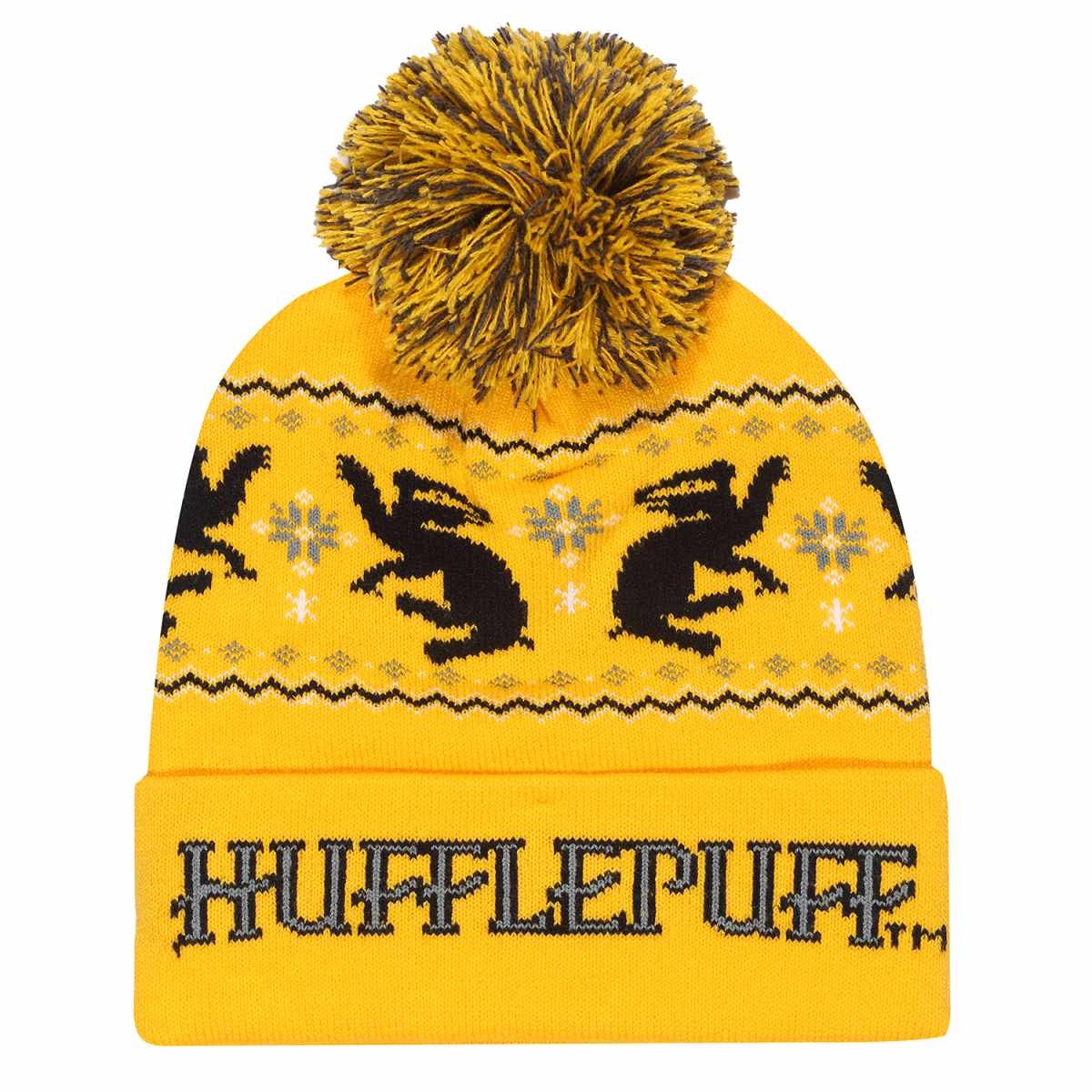 (ハリー・ポッター) Harry Potter オフィシャル商品 ユニセックス Hufflepuff ニット帽 スノー ビーニー キャップ 【海外通販】