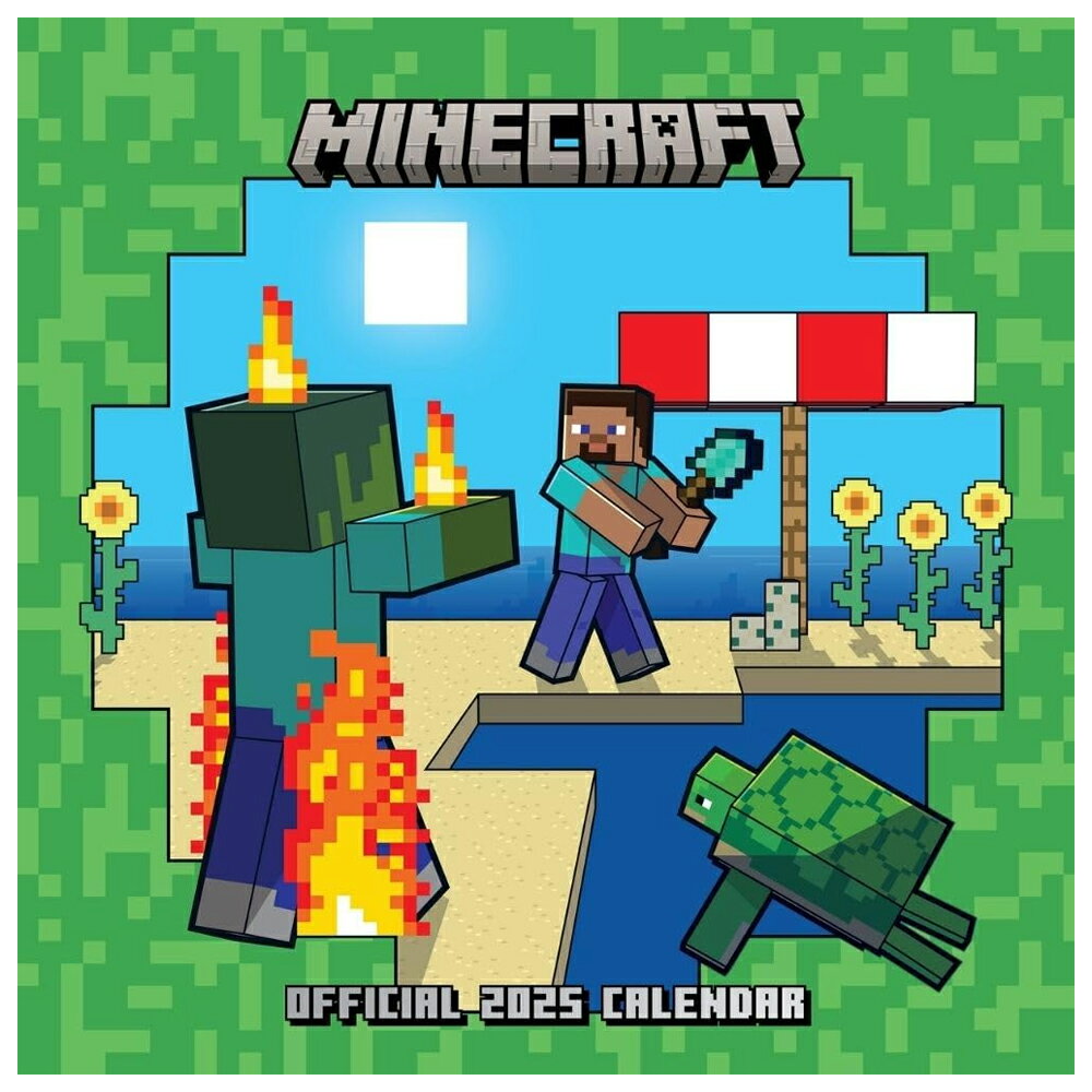 (マインクラフト) Minecraft オフィシャル商品 2025 スクエア 壁掛け カレンダー 【海外通販】