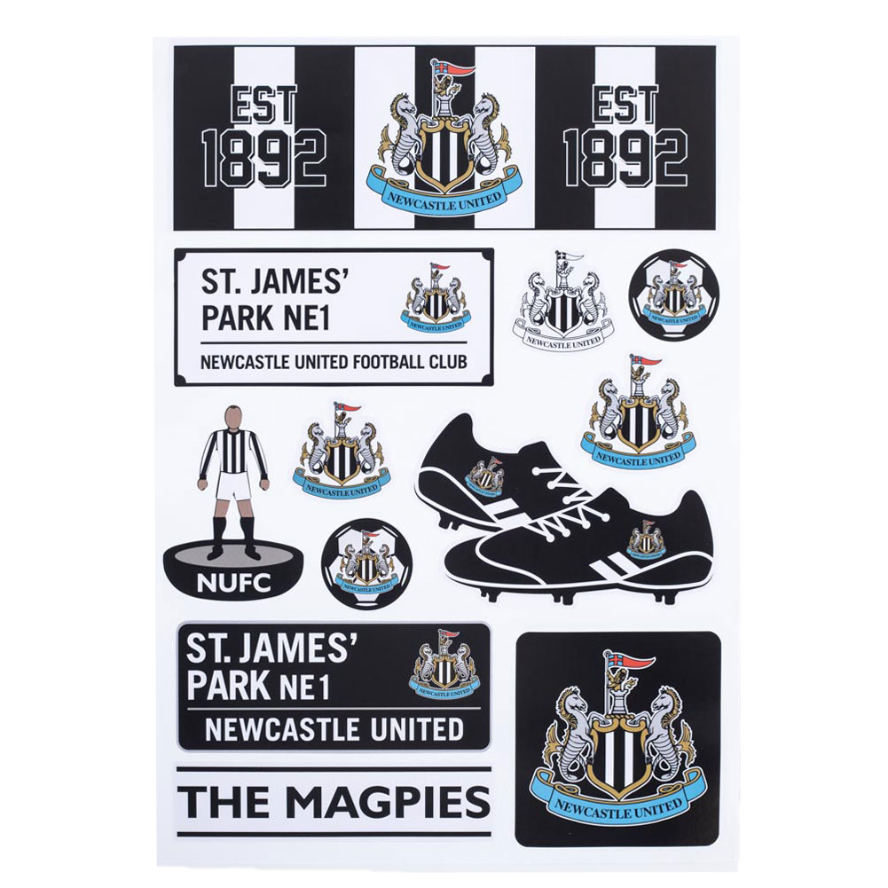 ニューカッスル・ユナイテッド フットボールクラブ Newcastle United FC オフィシャル商品 アソートデザイン A4 シール ステッカー セット (12ピース) 