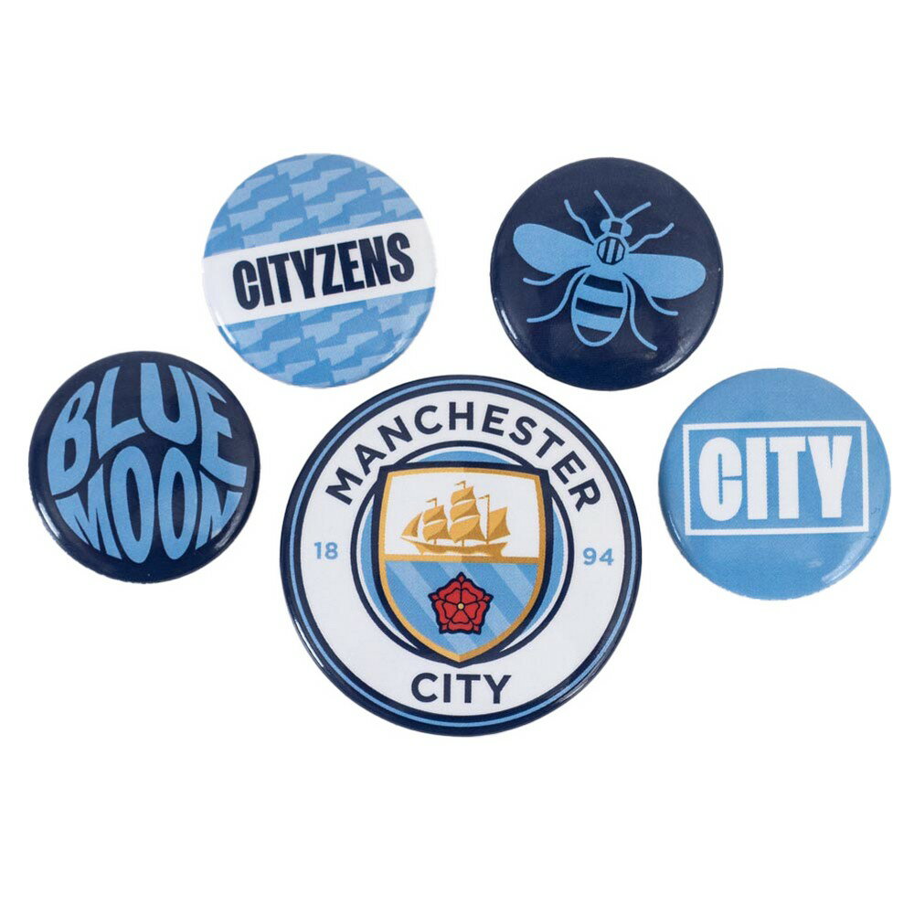 マンチェスター・シティ フットボールクラブ Manchester City FC オフィシャル商品 Button バッジ セット (5個組) 【海外通販】