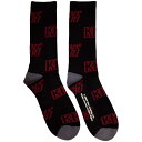(キッス) Kiss オフィシャル商品 メンズ ロゴ 靴下 テリークロス 全面柄 ソックス (1足組) 【海外通販】