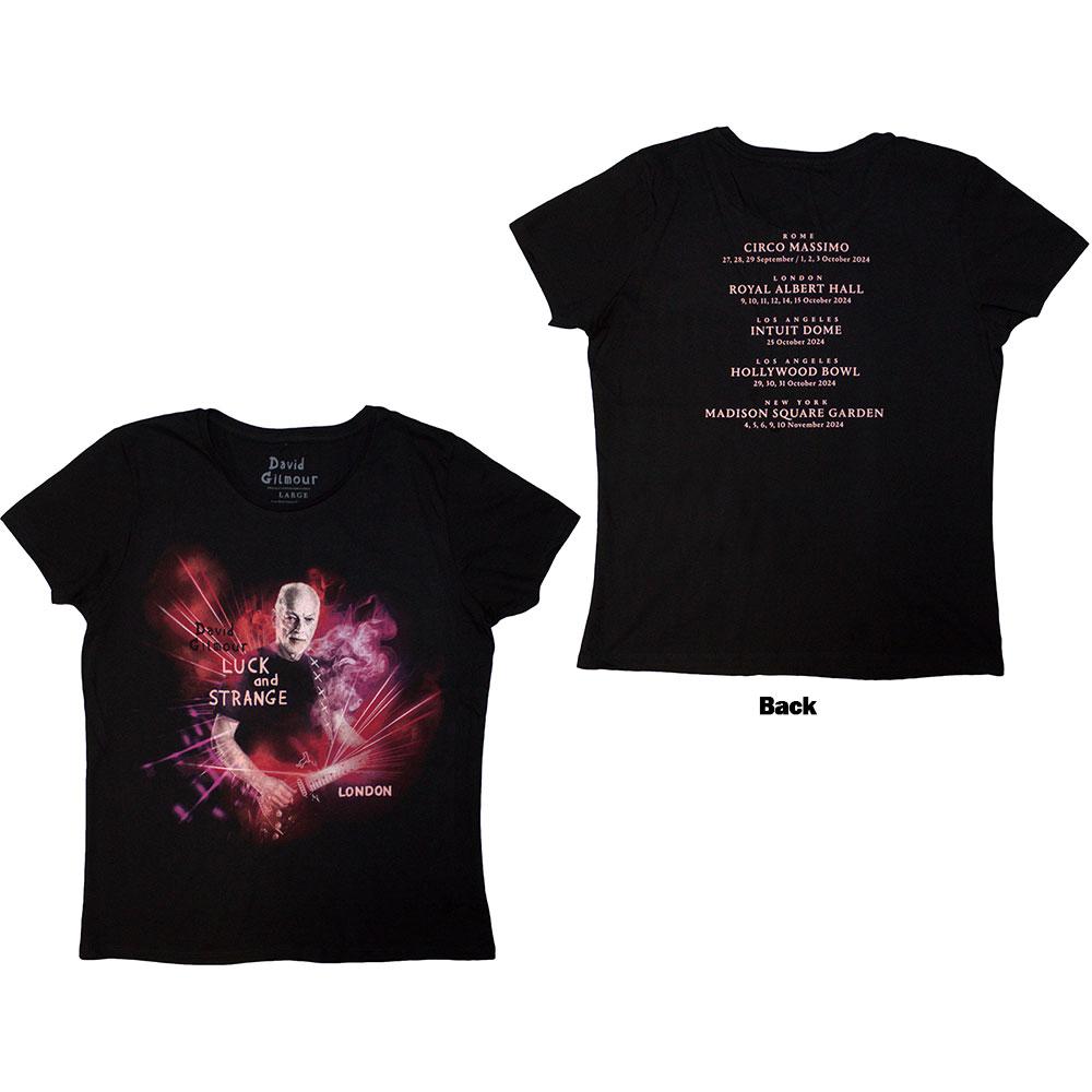 (デヴィッド・ギルモア) David Gilmour オフィシャル商品 レディース Luck & Strange Tシャツ London バックプリント 半袖 トップス 【海外通販】