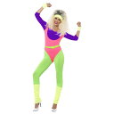 (スミッフィーズ) Smiffys レディース 80s ワークアウト コスチューム コントラストカラー 仮装 コスプレ セット 【海外通販】