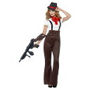 (スミッフィーズ) Smiffys ハロウィン コスプレ・仮装用 レディース Glam Gangster コスチュームセット 【海外通販】