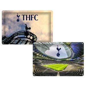 トッテナム・ホットスパー フットボールクラブ Tottenham Hotspur FC オフィシャル商品 スタジアム メタルプレート メタルサイン (2枚) 【海外通販】