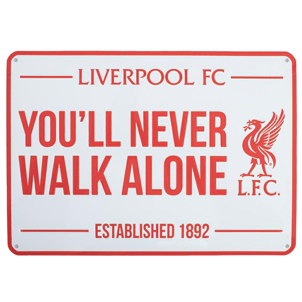 リバプール・フットボールクラブ Liverpool FC オフィシャル商品 You'll Never Walk Alone メタルプレート クレスト メタルサイン 【海外通販】