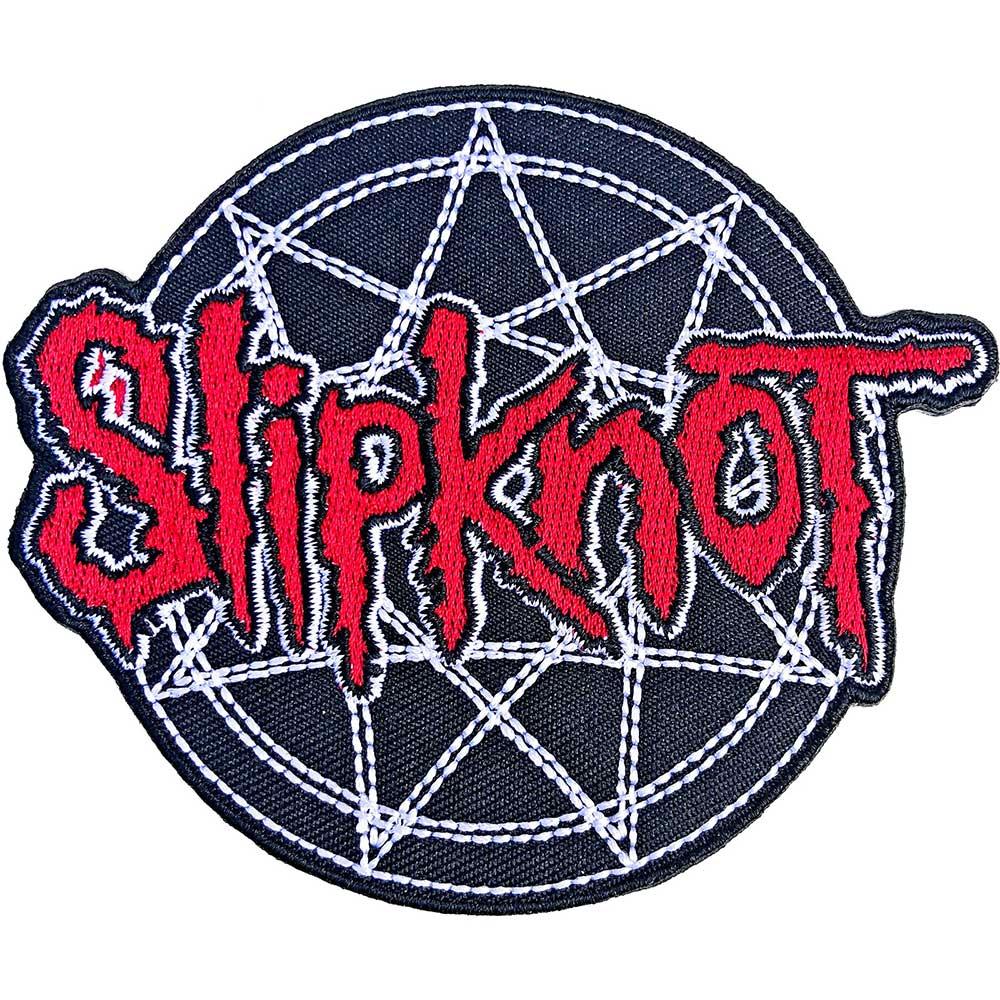 (スリップノット) Slipknot オフィシャル商品 Logo Over Nonogram ワッペン 織地 ロゴ アイロン装着 パ..