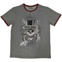 (ガンズ・アンド・ローゼズ) Guns N Roses オフィシャル商品 ユニセックス Faded スカル Tシャツ リンガー 半袖 トップス 【海外通販】