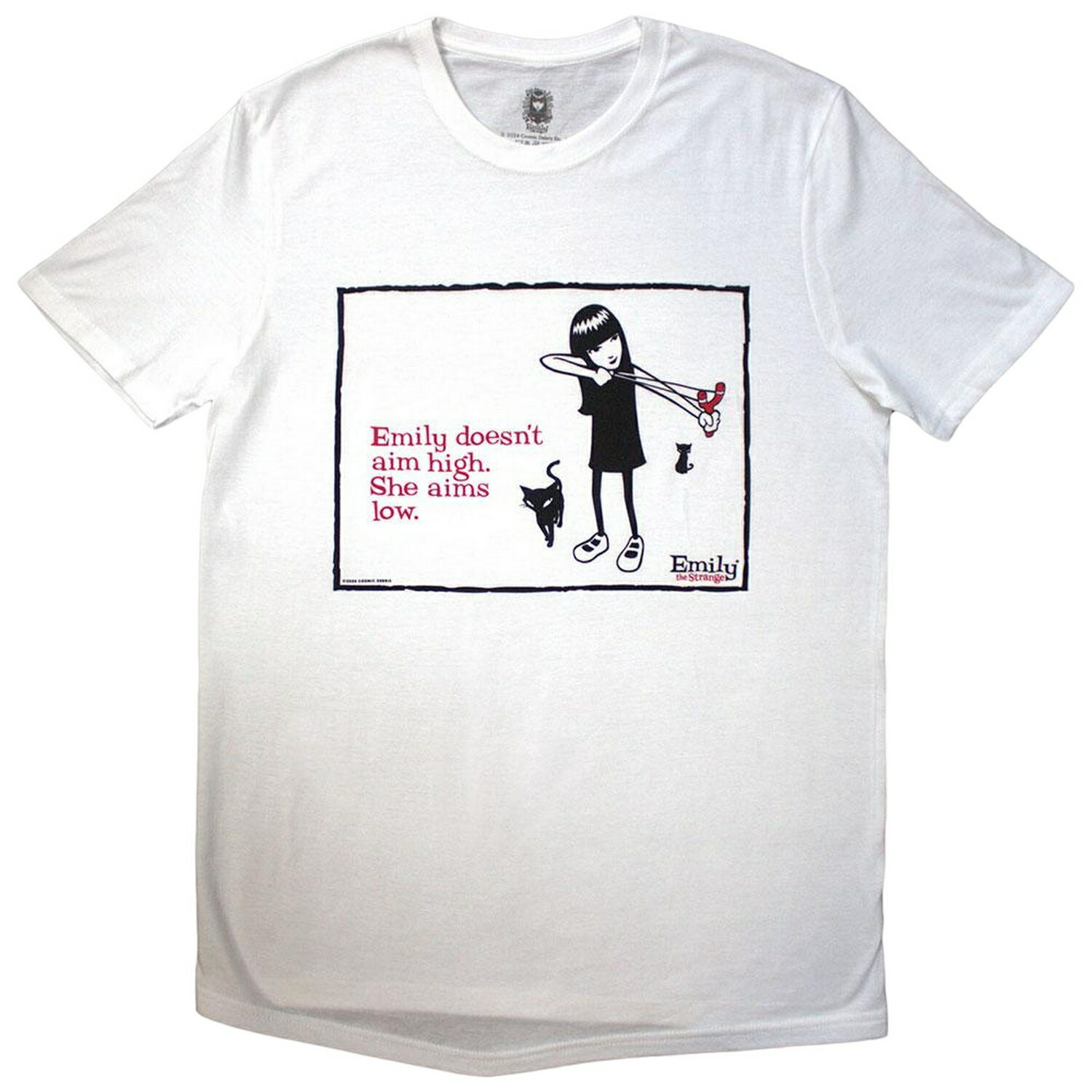 (エミリー・ザ・ストレンジ) Emily The Strange オフィシャル商品 ユニセックス Aims Low Tシャツ 半袖 トップス 【海外通販】